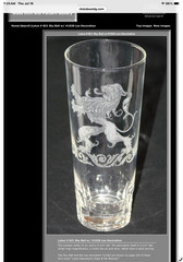 Lotus Sky Ball Leo Etched Highball Tumblers Set of 4 Art Deco Glassware
