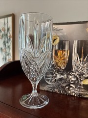 Godinger Milano Shannon Set of 4 Goblets 24% Lead Crystal Iced Tea 13oz (NEW)