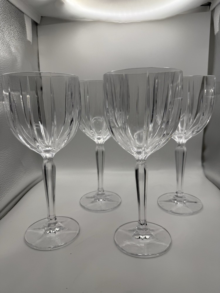Set of 4 Vintage Waterford Crystal Marquis Omega 8.5″ Tall Wine Goblet Glasses