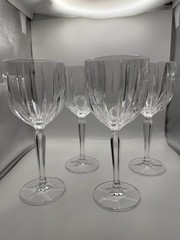 Set of 4 Vintage Waterford Crystal Marquis Omega 8.5″ Tall Wine Goblet Glasses