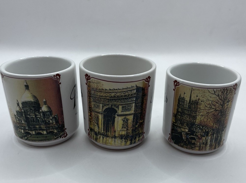 Dessapt Editions Paris France Demitasse/Espresso Shot Glasses Set of 3