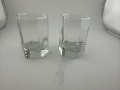 SET OF 2 ARCOROC OCTIME CLEAR GLASS DOUBLE OLD FASHIONED 12 OZ