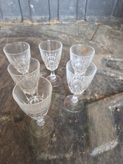 Vintage Set Of 6 Cristal d’ Arques Genuine Lead Crystal 4 in Tall Wine Glasses