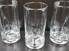 (8) Libbey Crisa Impressions Cooler Glasses Set Clear Pinched Sides Bar Ware Lot