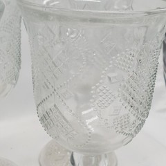 Set of 5 Avon Fostoria Crystal HEARTS AND DIAMONDS-CLEAR Goblets EXCELLENT