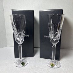 Set Of 2 Waterford Lismore Tall Champagne Flutes- Slovenia – New In Box- 1058144