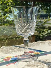 Cristal D’Arques-Durand Chantilly Taille Beaugency Water Goblet 6.7″ Tall