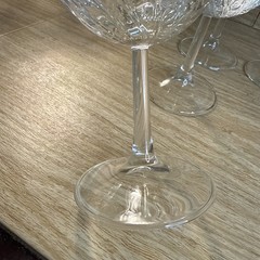 4 Wine Glasses Clear Spiral Swirl ~USED~Stemware Bar Glass Rib Texture