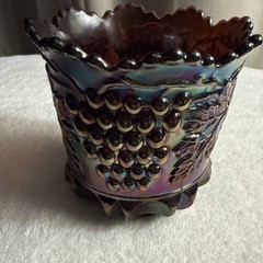 Antique Northwood Grape and Cable Amethyst Open Spooner
