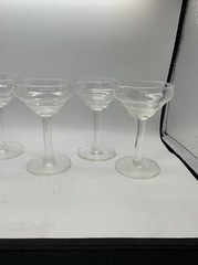 Clear Glass Bell Shape Liquor Cocktail Glasses – Lot Of 5 – 4 5/8″