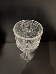 Lot Of 4 Bubbled Goblets, 2 Southern Living At Home 8 oz, 2 Amber 8 3/8” 10 oz