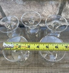 ARCOROC France Clear WINE GLASS GOBLET Artic Pattern Crystal Stemware Set of 5