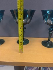 Set Of 4 Acqua Rialto Coupe Glasses By Sir Madam Millicent/ Teal Elegant Barware