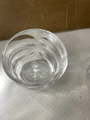 Pair Of Heavy Crystal Whiskey Glasses. Rippled Glacier Designed Body