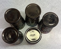 5 Vintage Northwood Raspberries Carnival Glass 4″ Tumblers Iridescent Purplegold