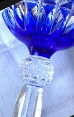 MENUET Cristal D’Arques Crystal COBALT BLUE Water Goblet Made in France
