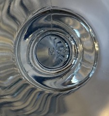 Set of 3 Vintage MSE Martha Stewart Everyday Clear Blue Swirl Glass 7” Goblets