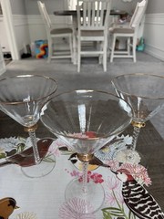 3 Ultra Large Bella Lux Glasses Wedding Toast Martini Cosmo Wine Optic Paneled