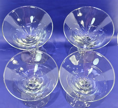 Libbey Omega 6.5″ Tall Art Deco 4 Piece Set Cocktail Martini Glasses, Clear