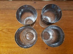 Set of 4 Mid-Century Smoked Silver Ombre 12-oz Highball Glasses