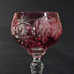 NACHTMANN TRAUBE CRANBERRY WINE HOCK GLASSES, Lead Crystal, 8 1/4″, 8 oz, 2PCS