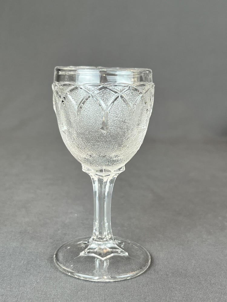 EAPG Bryce, Walker & Co. LOOP & DART 3 ⅞” Wine Glass c. 1869