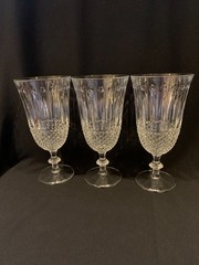 Shannon Crystal by Godinger Sutton Place Pattern 3 Ice Tea Goblets Excellent