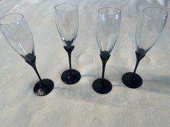 COLONY GLASS SET OF 4 AMARYLLIS 6 OUNCE CHAMPAGNE FLUTES