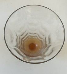 Fostoria Loop Optic Glass Amber Stem Iced Tea Glass 5.25” Not Iridescent