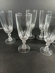 TIFFIN FRANCISCAN Carlyle ? Cut Crystal, 6in Wine Goblets Set 6 PERFECT