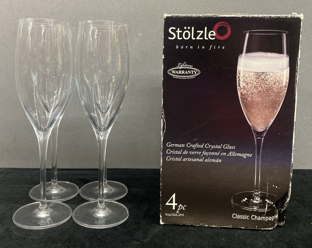 Stölzle Classic Champagne Crystal Glasses Set of 4