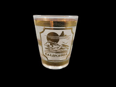 Vintage Culver Glass CALIFORNIA Souvenir Shot Glass 22K Gold Trim USA