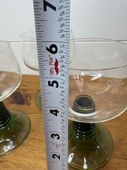 Set 3 Cristal d’Arques Durand Green Beehive Roemer Wine Glass / Goblet MCM