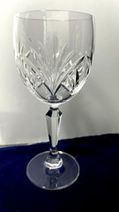 Block BLC4 Clear Wine Cut Glass Lead Crystal Cut Fans 6 3/4″ Set of 2