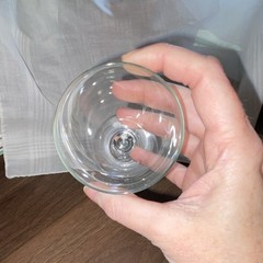 Clear Glass Stemmed Wine Glass Goblet Round Shape 4.5in Tall