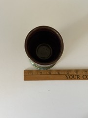 Vintage Handmade Studio Art Unique Wine Goblet Set Of 2 Signed EUC Green Purple