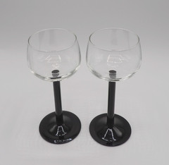 Domino Signature Black by Cristal D’Arques-Durand Rhine Wine Glasses Set of 2