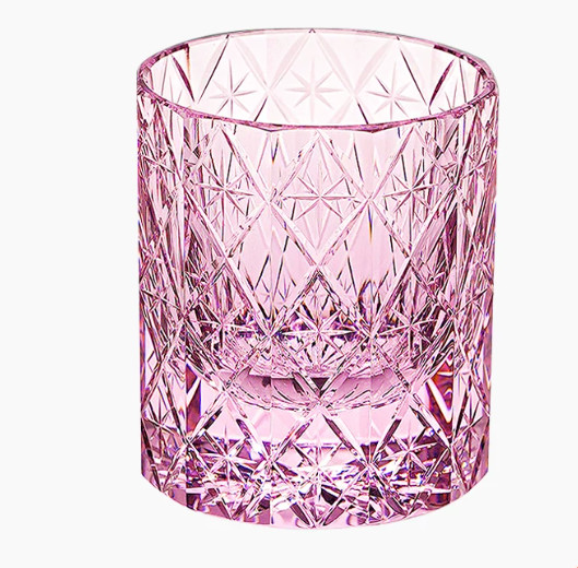 Pink Glass Crystal Cup Handmade Wine Cup Gift