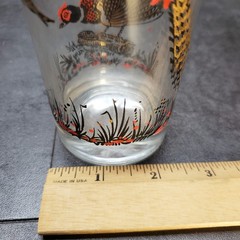 Vintage MCM Culver Gold and Red Textured Pheasants Set of 3 Highball Tumbler