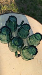 6 Retro Joeyen Saguaro Stacking Cactus Green Glasses Drinking Glass Tumbler 8 Oz