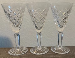 3 Waterford Cut Crystal TYRONE 5-3/8″ Sherry Glasses