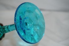 Venetian Glass Ombre Gradient & Diamond Pattern Orange / Blue Glass, 8 1/8″ (B5)