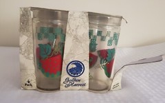 Vtg Anchor Glass Watermelon Golden Harvest 16oz Tumblers Set Of 4 New Summer