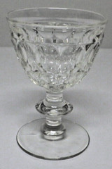 Jeannette Glass THUMBPRINT Clear Liquor Cocktail Wafer AKA Pilgrim 4 1/8″ 1954