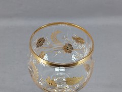 Antique Josephinenhutte White Enamel Raised Gold & Platinum Hock Wine Roemer