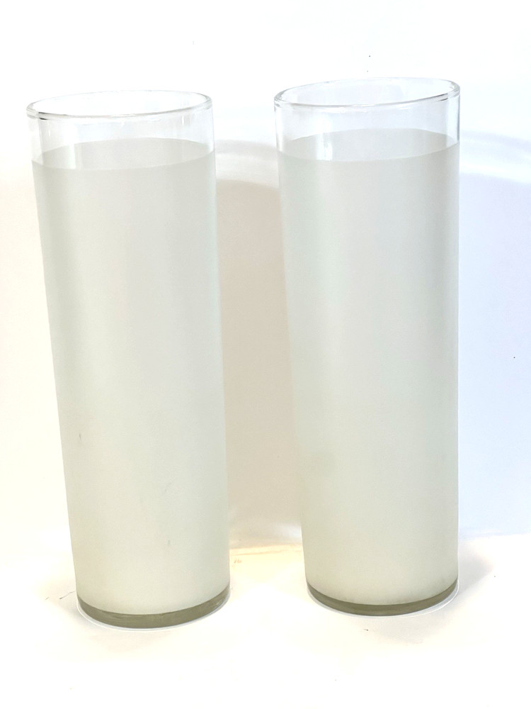 Vintage Libbey Tom Collins Glasses Frosted Barware Glasses Set of 2, 7 inches.