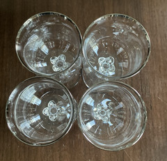 4 Lenox Desire Platinum Trim Water Goblet 7 1/8″ Clear Glass Hand Blown USA Made