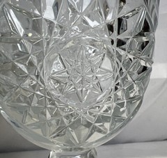 Libbey Glass Company Hobstar Star of David 7 1/4″ Glass Water Goblet Pair of 2
