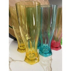 SET OF 8 VINTAGE Seville Classic PILSNER acrylic GLASSES Beer 9.25”X3”Taiwan