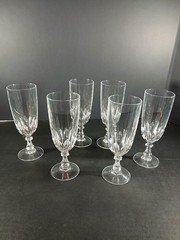 TIFFIN FRANCISCAN Carlyle ? Cut Crystal, 6in Wine Goblets Set 6 PERFECT